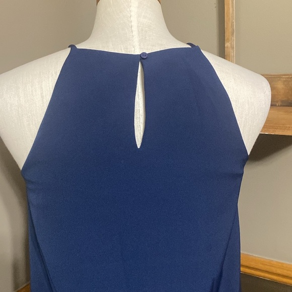 Skies are blue navy blue spaghetti strap sliver gromet dress size S NWT - Picture 6 of 9